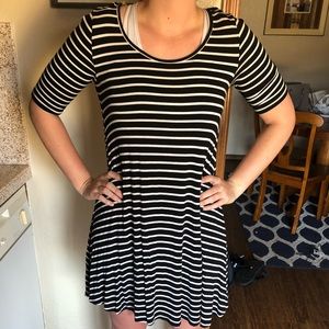 Black and white striped dress. Size M. long.